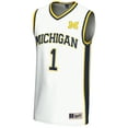 thumbnail image 2 of Unisex GameDay Greats #1 White Michigan Wolverines Lightweight Basketball Jersey, 2 of 4
