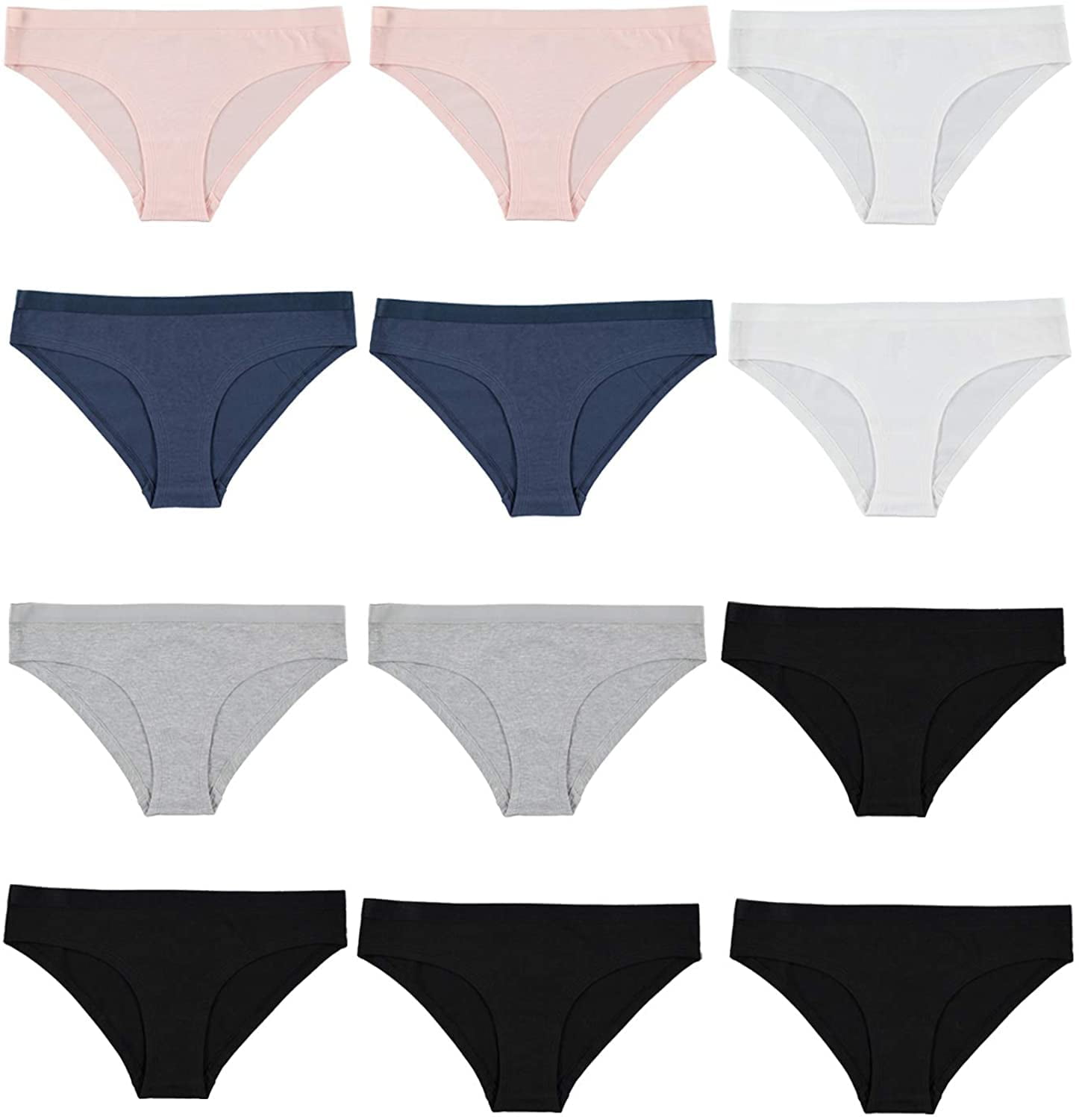 Womens Bikini Panties Seamless Underwear - 12 Multi Pack - Comfy Cotton ...