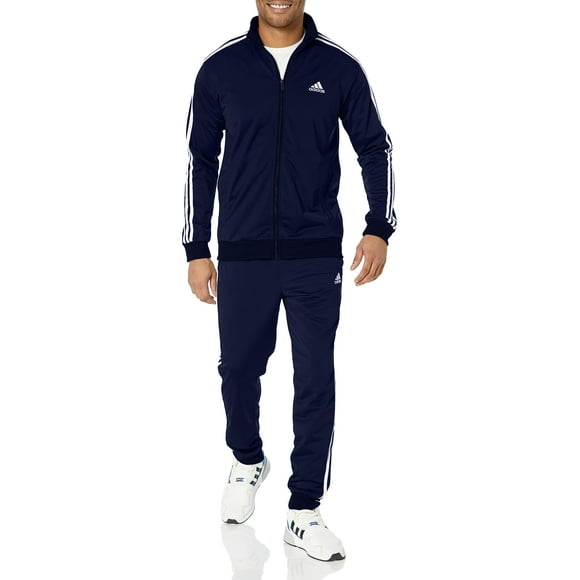 Adidas Men'S Sportswear Basic 3-Stripes Tricot Track Suit Legend Ink/White Medium