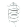 thumbnail image 2 of maskred Round Rotating Earrings Stand Holder Metal Stud Earring Display Rack 4 Layer Desktop Jewelry Hanger White, 2 of 8