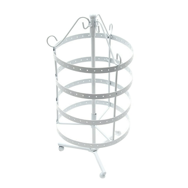 Xingzhi Support Rotatif Rond pour Boucles d'Oreilles, Présentoir en Métal à 4 Couches, Blanc