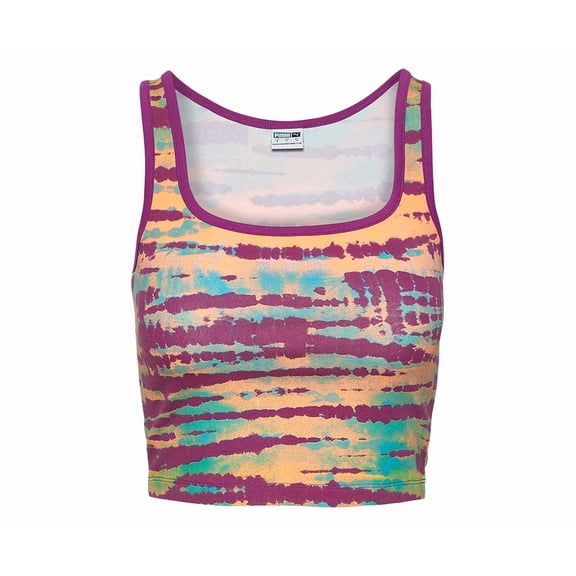 Puma Tie Dye Tank Womens Tank Tops Size M, Color: Purple Dye