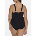 thumbnail image 2 of Anne Cole Women's Classic Square Neck One Piece Swimsuit Black Size Petite Small, 2 of 2