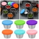 thumbnail image 4 of Naiovety Contenedor de salsa a prueba de fugas tamaño conveniente para llevar tapas coloridas contenedor de aderezo para ensaladas múltiples Cocina y Comedor conjunto de seis piezas, 4 of 6