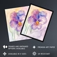 thumbnail image 2 of Artery8 Single Pansy Modern Watercolour Purple Floral Living Room Artwork Framed Wall Art Print A4, 2 of 5