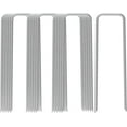 thumbnail image 4 of AAGUT 16 Pack Garden Landscape Staples, 6 Inch 11 Gauge Galvanized Garden Stakes Ground U Shaped Landscape Pins for Fences, Weed Barriers, Irrigation Tubing, Yard Lawn, Landscape Fabric, 4 of 8