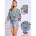 thumbnail image 2 of DARING DIVA Women's V Neck Chiffon Smocked Batwing Blouses XS Light Gray Green, 2 of 8
