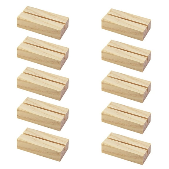 10 Pack Wooden Sign Holders for Wedding & Events - 2.3" Rustic Table Number Stands for 1/8" Acrylic Sheets, Place Card Holders for Menus, Retail Signs & Party Decor