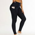 thumbnail image 2 of asdoklhq Yoga Pants for Women,Women Casual Solid Pocket Leggings Sports Nine-Point Yoga Pants, 2 of 9