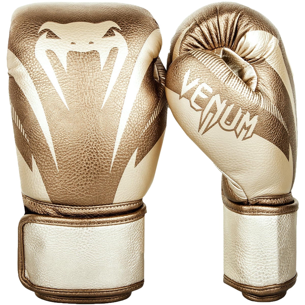 Venum Impact Hook and Loop Sparring Boxing Gloves - 16 oz. - Gold/Gold