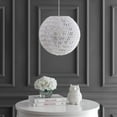 thumbnail image 3 of JONATHAN Y JYL6503A Luna 15.7" Woven Rattan Orb LED Pendant, Minimalist, Modern, Contemporary, Transitional for Kitchen, Living Room, White, 3 of 4