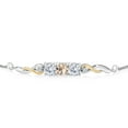 thumbnail image 2 of Gem Stone King 925 Sterling Silver and 10K Yellow Gold Peach Morganite Tennis Bracelet for Women (1.42 Cttw, Gemstone October Birthstone, Fully Adjustable up to 9 inch), 2 of 4