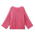thumbnail image 3 of Weiqiqre Womens Sweaters Cable Sweater Casual Long Lantern Sleeve Pullover Crew Neck Knitted Tops, 3 of 3