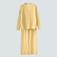 thumbnail image 2 of zfwon 2 Piece Co Ord Outfits Women Casual Knitwear Sets V-Neck Long Sleeve Jumper and Straight Leg Trousers Matching Sets Thermal Loungewear Tracksuit Outfit for Winter, 2 of 3