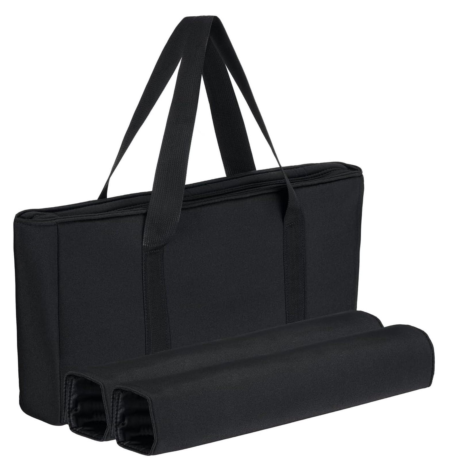 American Mahjong Set - Black Soft Bag - 166 White Engraved Tiles, 4 All-in-One Rack/Pushers Western Mah Jongg Game Set