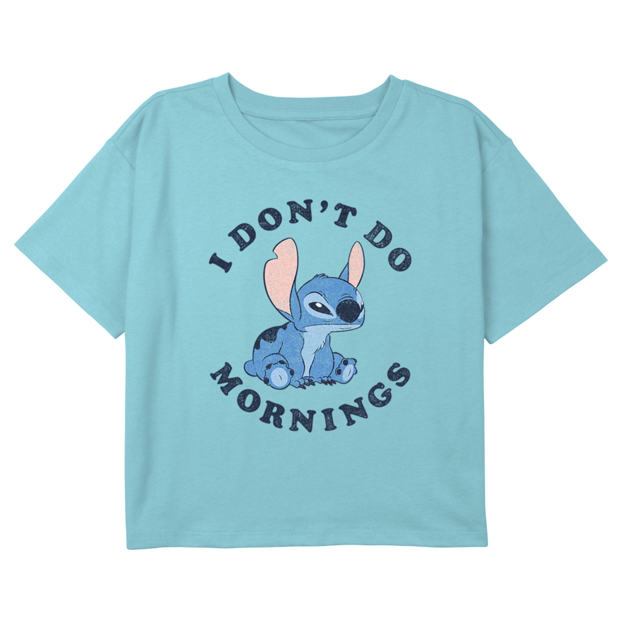 Girl's Lilo & Stitch Watercolor Stitch Graphic Cropped T-Shirt
