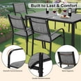 thumbnail image 4 of Patio Dining Set of 7, Outdoor Table and Chairs Textilene Design, Patio Furniture with Rectangle Plastic-wood Table, Space-saving Dining Table Set Stackable Design, Gray, 4 of 11