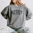 thumbnail image 2 of Merry Christmas Varsity Checkered - Lightweight Garment Dyed Sweatshirt, 2 of 3