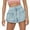 Light Blue, variant on Women's Summer Casual Elastic Waist Frilled Denim Shorts with Pockets - Lightweight & Comfortable