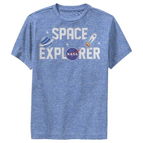 Boy's NASA Space Explorer Performance Graphic Tee Royal Blue Heather Large