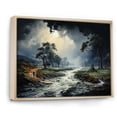 thumbnail image 2 of Designart "Torrential Deluge Green Storm" Landscapes Floater Framed Wall Art Living Room, 2 of 7