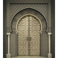 thumbnail image 3 of Ambesonne Moroccan Duvet Cover Set, Folk Aged Door Geometric, 2-Calking, Sepia Black, 3 of 6