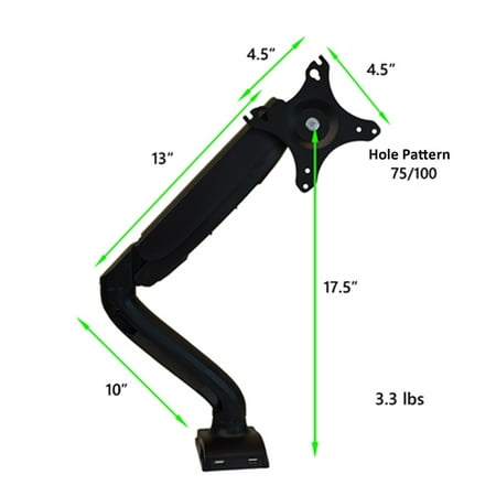 Uncaged Ergonomics - Computer Monitor Arm - Black