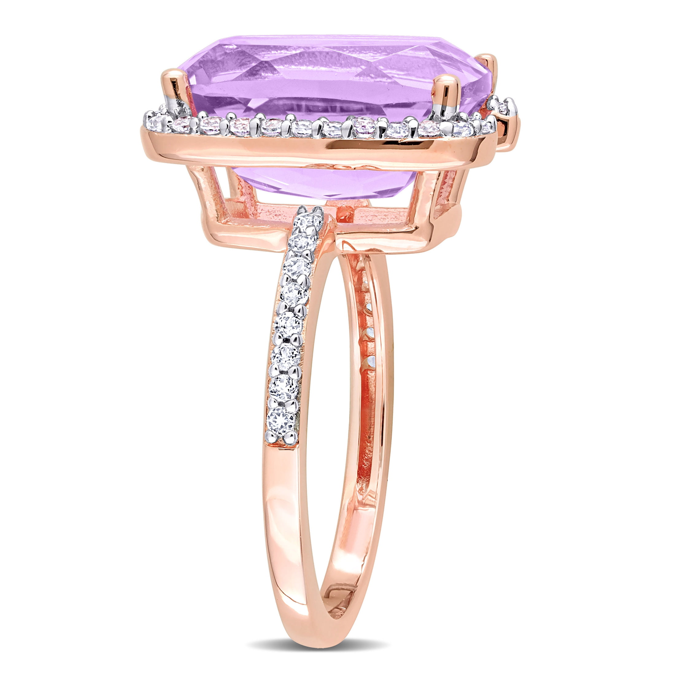 Everly Women's Amethyst and Topaz Rose Gold Plated Ring