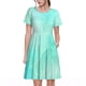thumbnail image 1 of Disketp Cyan Mint Marble para Vestido de Manga Corta para Mujeres, Vestidos de Verano para Mujeres, Casual y Holgado para la Playa, 1 of 6