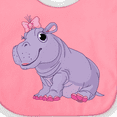 thumbnail image 4 of Inktastic Cute Purple Hippo Girls Baby Bib, 4 of 4