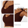 thumbnail image 5 of Sujetador de yoga sin costuras, con tiras, elástico, escote en forma de U, acanalado con copas extraíbles para correr, 5 of 5