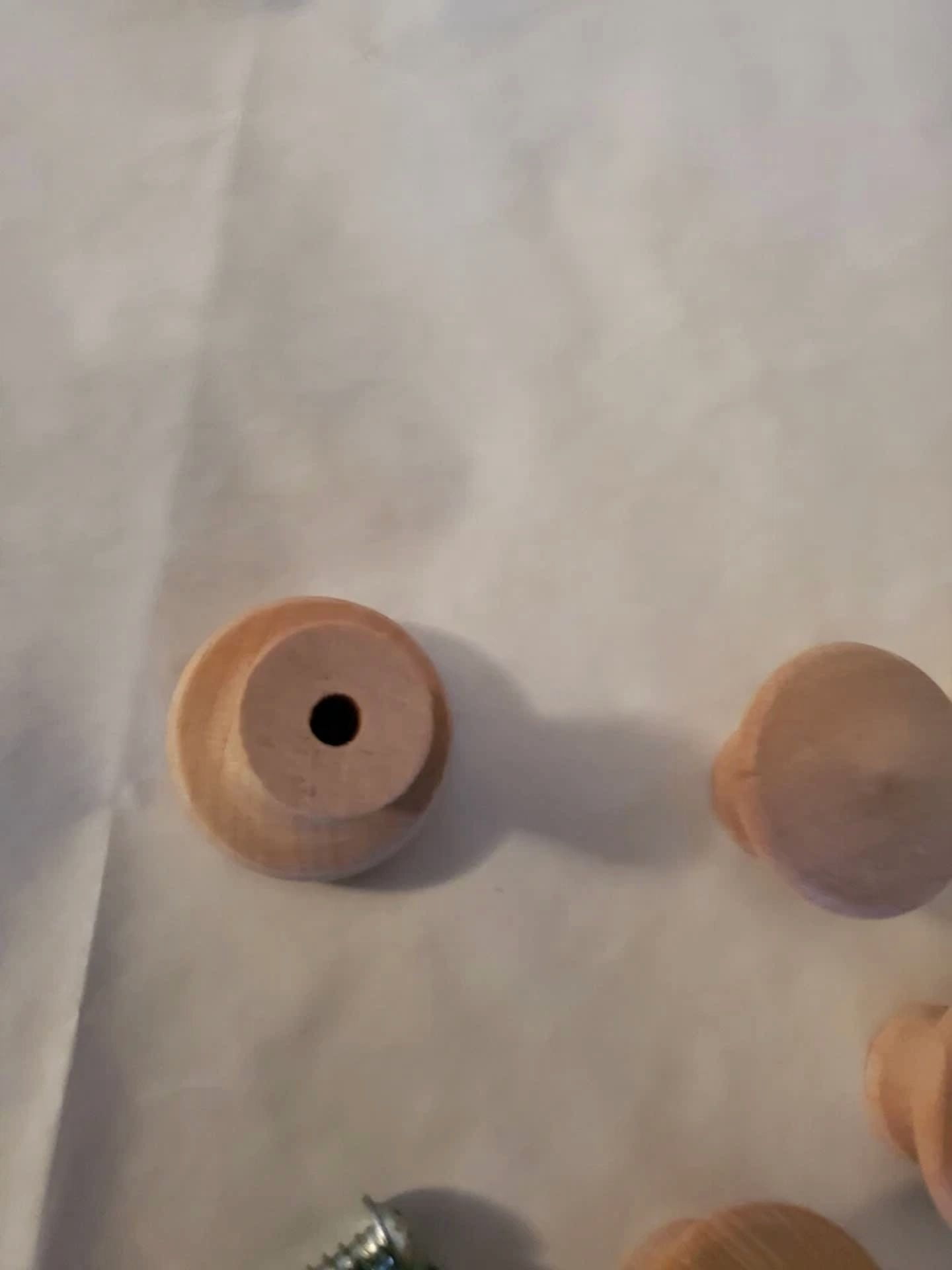 12Pcs Wood Drawer Knobs, Unfinished Cabinet Knobs / Furniture Pulls 1-1/4" Dia.