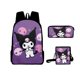 thumbnail image 2 of Kuromi-mochila escolar de Anime, bolso de hombro, estuche de lápices, conjunto bidimensional, estilo japonés, 2 of 3