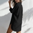 thumbnail image 6 of Hurxie Women's Beach Cover-Up Breathable Quick-Dry Shirt Dress with Deep V-Neck & Pockets Loose Fit Loungewear Black,L, 6 of 6