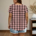 thumbnail image 3 of Plebaso Plus Size Tops for Women Plaid Short Sleeve Tunic Shirts Casual Summer Dressy Blouses Trendy Clothes, 3 of 6