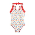 thumbnail image 3 of Shadoumai One Piece Swimsuit for Girls 7-8 Cut Out Tankini Quick Dry & Stretchy Cute Printed Girl Bathing Suit Spaghetti Strap Summer Girl's Swimwear, 3 of 7