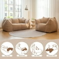 thumbnail image 4 of Loveseat Bean Bag Chair with Armrests Cozy Fluffy Teddy Fleece Lazy Floor Sofa Chair Bean Bag Fluffy Lazy Sofa Tufted Bean Bag Couch for Living Room, Bedroom & Dorm, 4 of 9