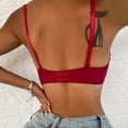 thumbnail image 4 of Bras for Women,French T-Shirt Style Demi Cup Underwire Bra for Women with Smooth Lace Push Up Support and Adjustable Comfort,Sports Bras for Women,Red,S, 4 of 9