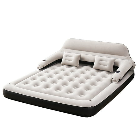 Honeydrill King Size 9" Air Mattress with Headboard, Inflatable Sofa Bed Air Couch for Camping (Pump Not Included)