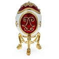thumbnail image 3 of Fleur-de-lis on Red and White Royal Inspired Imperial Easter Egg, 3 of 4