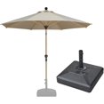 thumbnail image 1 of PURPLE LEAF 6' x 9' Patio Umbrella with Base Market Umbrella Rectangular Outdoor Umbrella with Push Button Tilt & Crank and 8 Ribs Aluminum Table Umbrella for Pool Backyard Beach, Taupe, 1 of 7