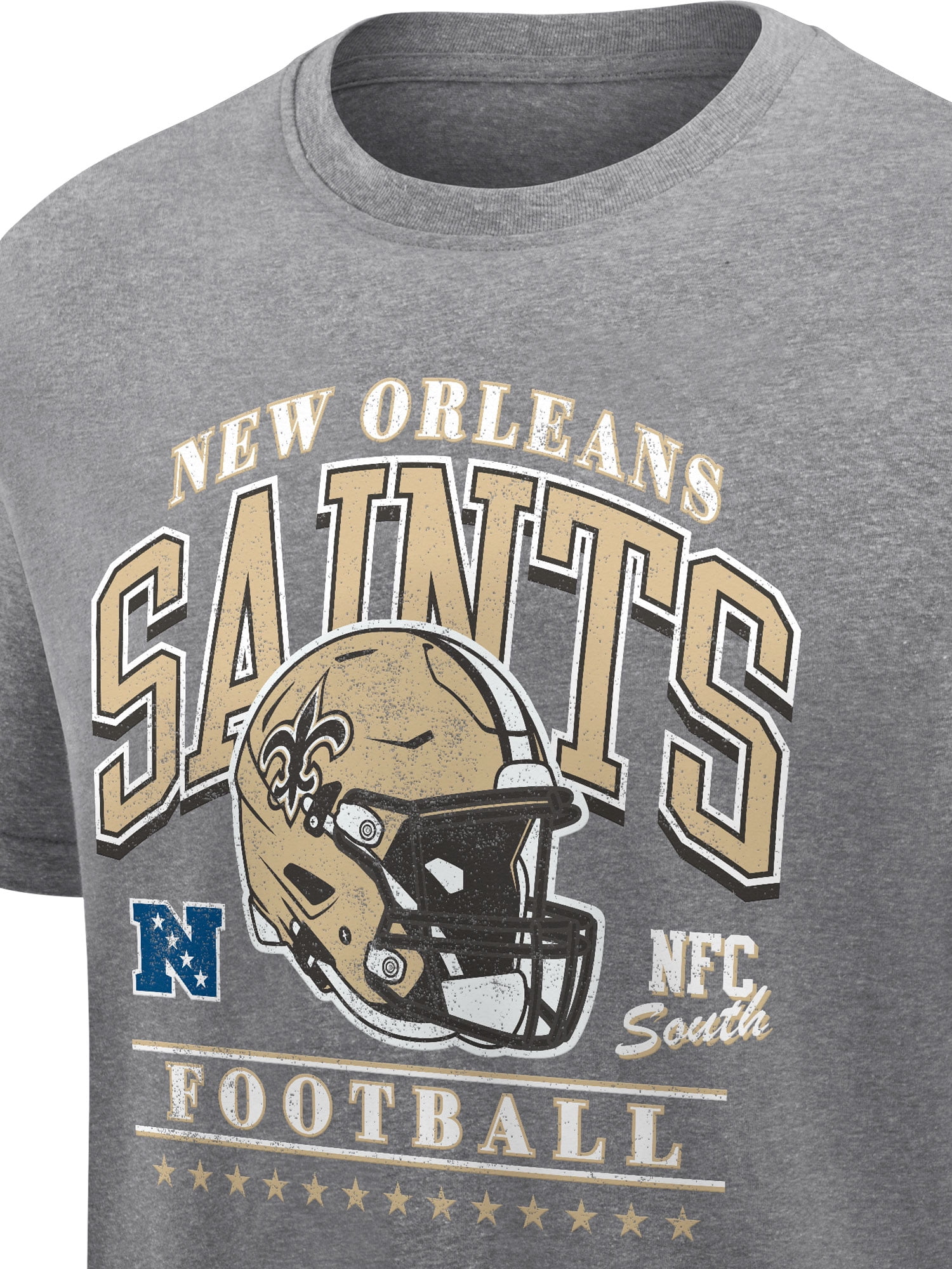 NFL New Orleans Saints Men's Synthetic Charcoal Heather Short Sleeve T-Shirt