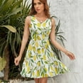 thumbnail image 7 of Limoncello, Lemon Vine Dress Summer Street Style Dresses Female Sleeveless Printed Sundress, 7 of 7