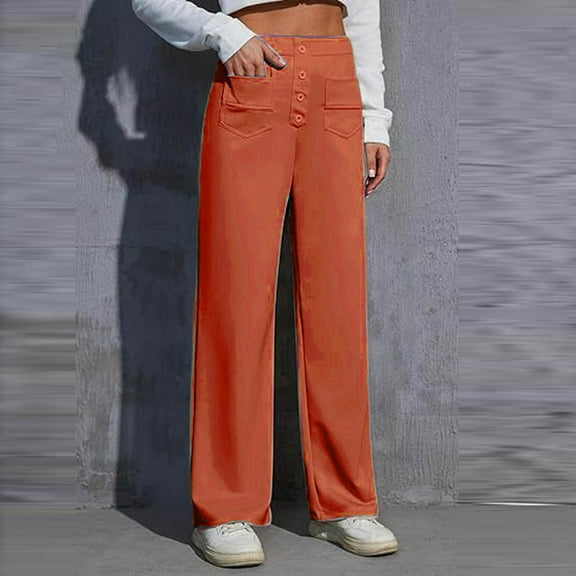 SNKSDGM Women's Plus Women's Pants with Pockets Petite Cargo Pants Womens Work 2025 Casual Pants for Women High Waist Trousers Straight Leg Button Down Work Business Pants with Pockets Xxxxxl