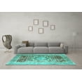 thumbnail image 3 of Ahgly Company Machine Washable Indoor Rectangle Persian Turquoise Blue Traditional Area Rugs, 2' x 4', 3 of 4