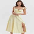thumbnail image 4 of Robe Maxi à Encolure Carrée Y2k pour Femmes, Décolleté Plongeant, Bustier Sans Manches, Robe Midi à Bretelles Spaghetti pour Sortir, 4 of 5