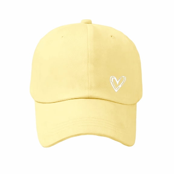 Women's Heart Embroidered Baseball Cap, Distressed Adjustable Dad Hat Vintage Washed Cotton Low Profile