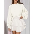thumbnail image 5 of PRETTYGARDEN Women's Oversized Sweaters Fall Chunky Knit Pullover Lantern Sleeve Crewneck Jumper Tops Trendy Clothes, 5 of 10