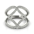 thumbnail image 2 of 14k White Gold Entwined Design Diamond Dual Band Ring 3/4 cttw SZ 7.5, 2 of 2