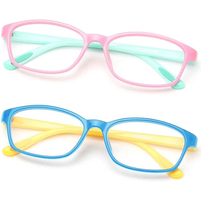 Paquete de 2 gafas bloqueadoras de luz azul para niños de 3 a 12 años, para computadora